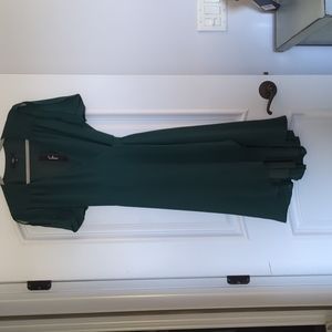Dark green wrap dress